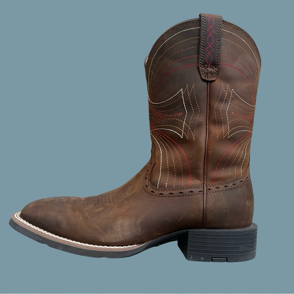 Ariat Sport Wide Square Toe Western Boot - Men’s 7.5D - Picture 4 of 10